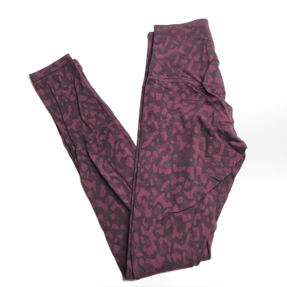 Lululemon Align Nulu Fabric Pants Formation Camo Maroon Sz 4 25” inseam - Picture 2 of 6